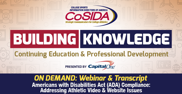 Webinar On-Demand: ADA Compliance with Athletic Videos & Websites (Aug. 31)